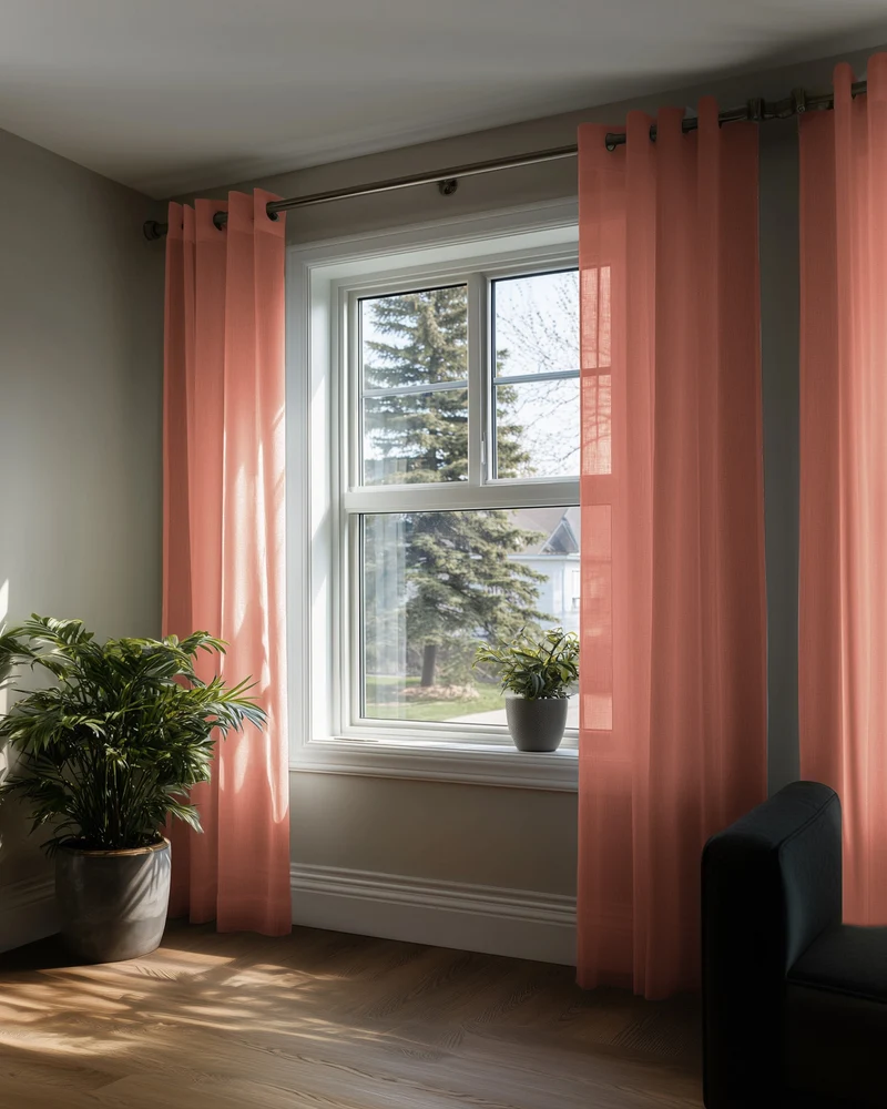 Yarn Linen Look Sheer Custom Curtain