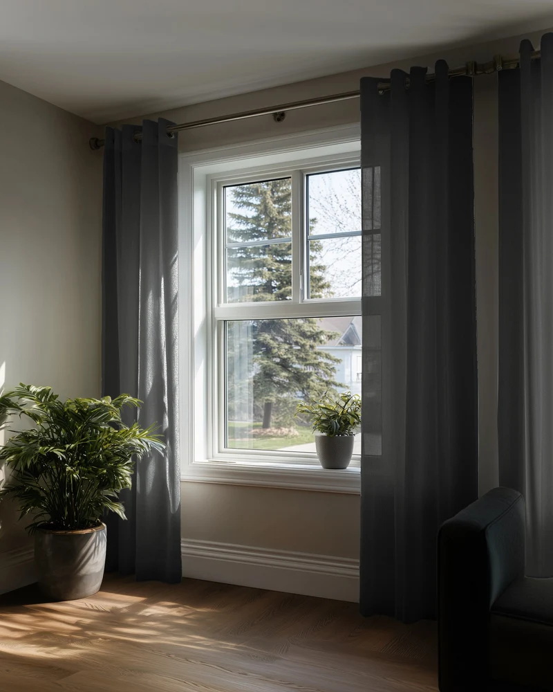 Yarn Linen Look Sheer Custom Curtain