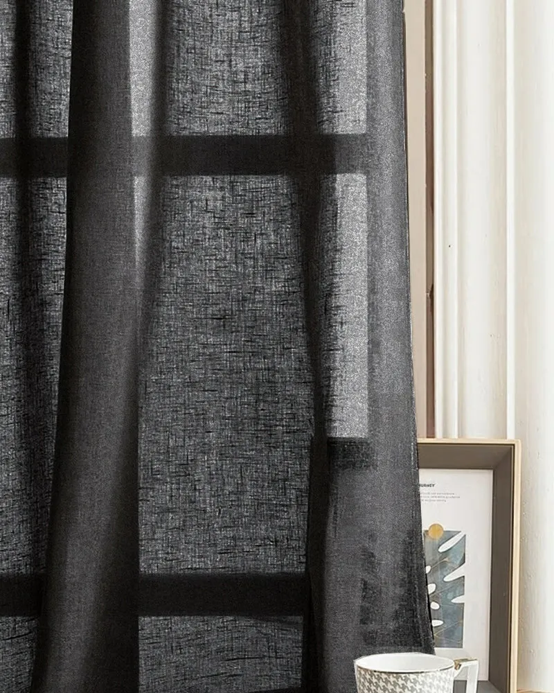 Yarn Linen Look Sheer Custom Curtain