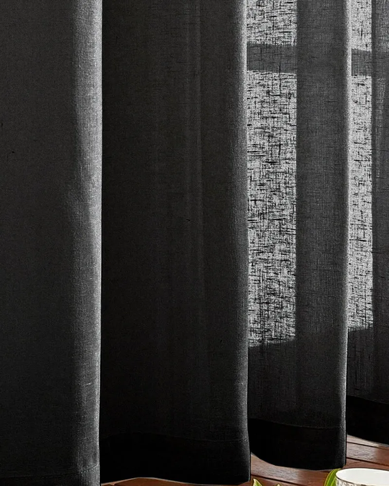 Yarn Linen Look Sheer Custom Curtain