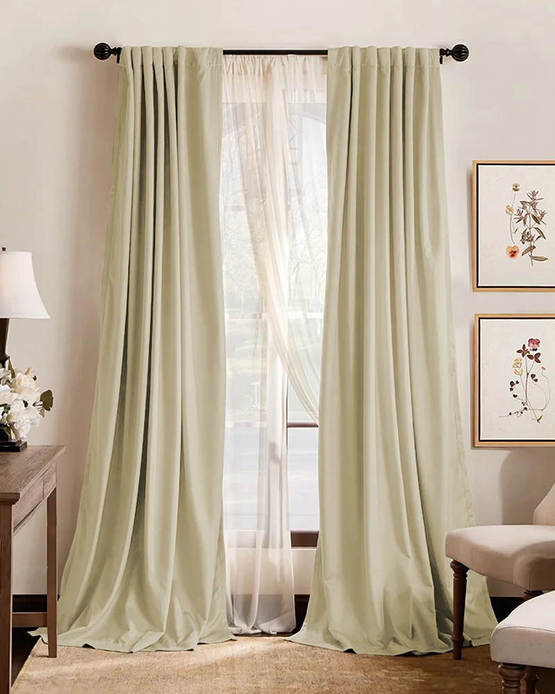 Hussein 4 Layers OEKO Certified Soundproof Thermal 100% Blackout Anti-Dust Premium Custom Curtain