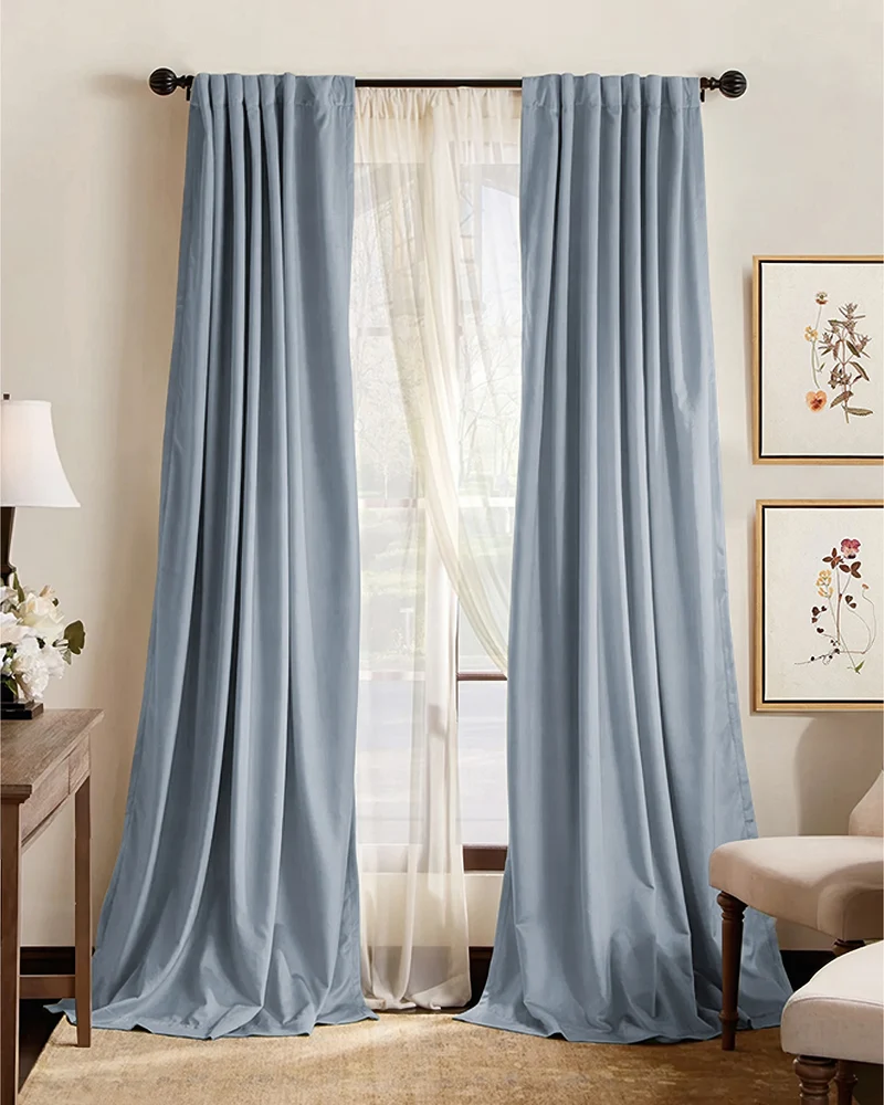 Hussein 4 Layers OEKO Certified Soundproof Thermal 100% Blackout Anti-Dust Premium Custom Curtain