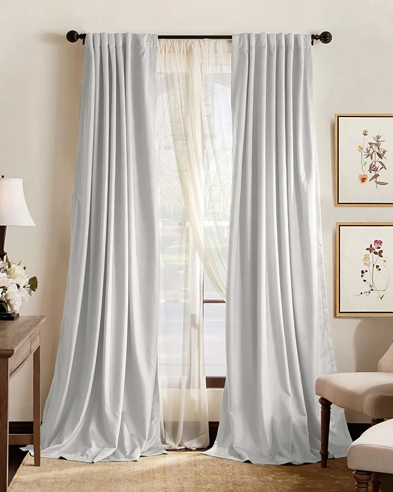 Hussein 4 Layers OEKO Certified Soundproof Thermal 100% Blackout Anti-Dust Premium Custom Curtain