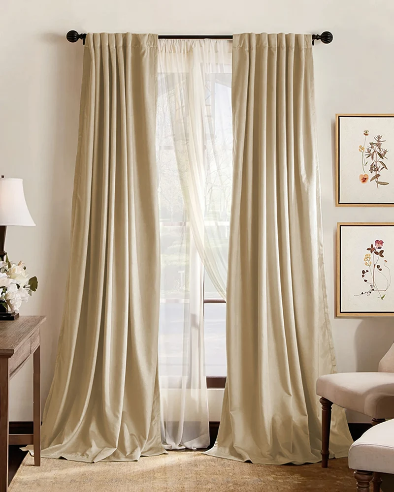 Hussein 4 Layers OEKO Certified Soundproof Thermal 100% Blackout Anti-Dust Premium Custom Curtain