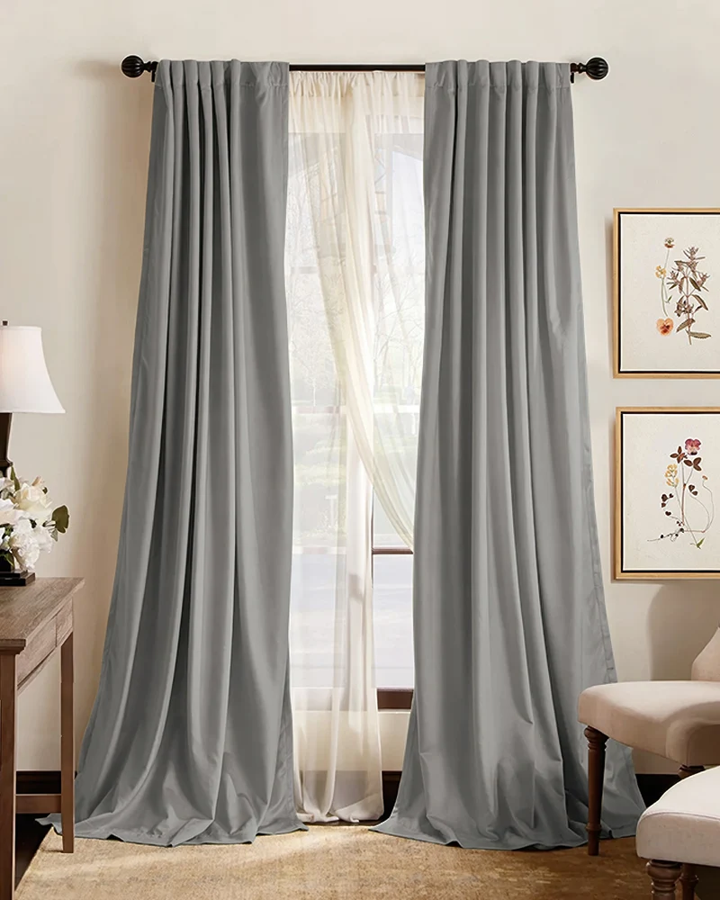 Hussein 4 Layers OEKO Certified Soundproof Thermal 100% Blackout Anti-Dust Premium Custom Curtain