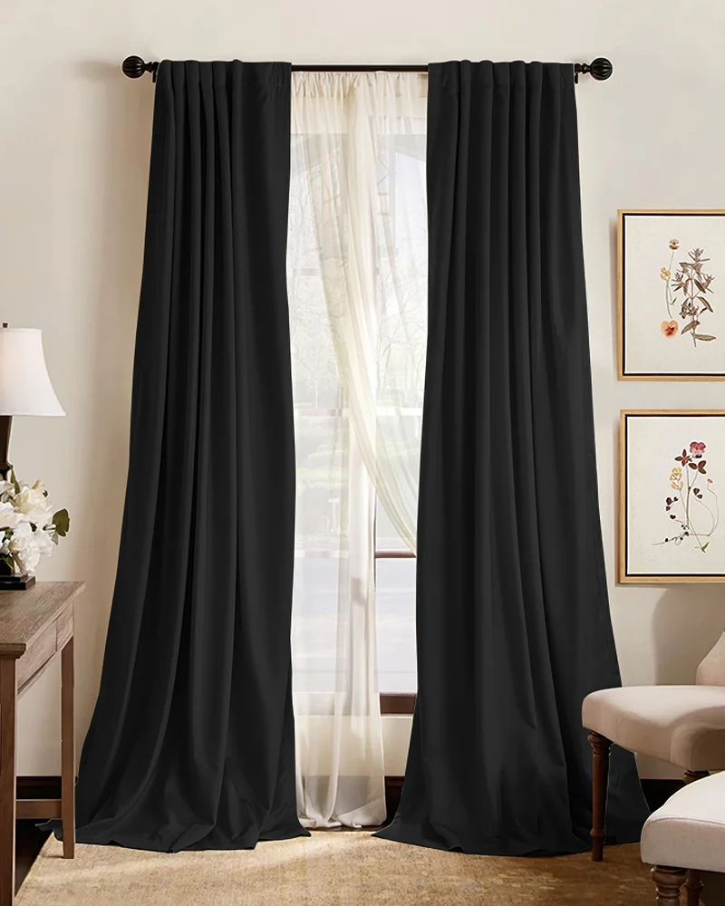 Hussein 4 Layers OEKO Certified Soundproof Thermal 100% Blackout Anti-Dust Premium Custom Curtain