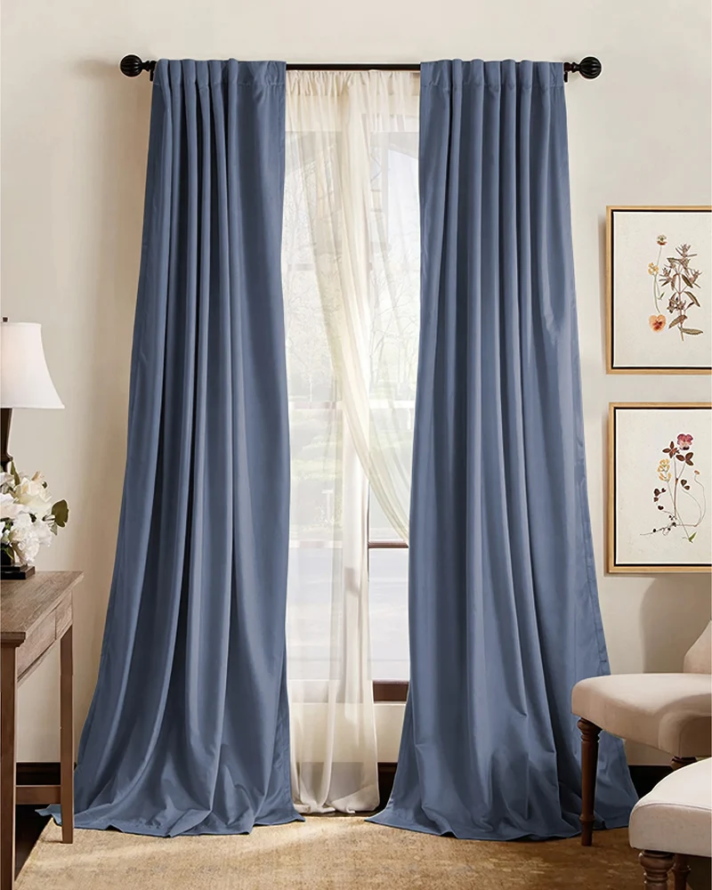Hussein 4 Layers OEKO Certified Soundproof Thermal 100% Blackout Anti-Dust Premium Custom Curtain