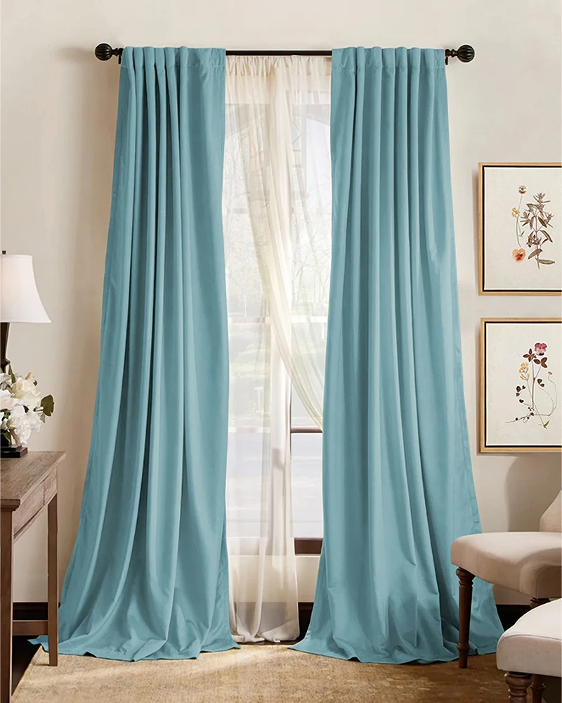 Hussein 4 Layers OEKO Certified Soundproof Thermal 100% Blackout Anti-Dust Premium Custom Curtain