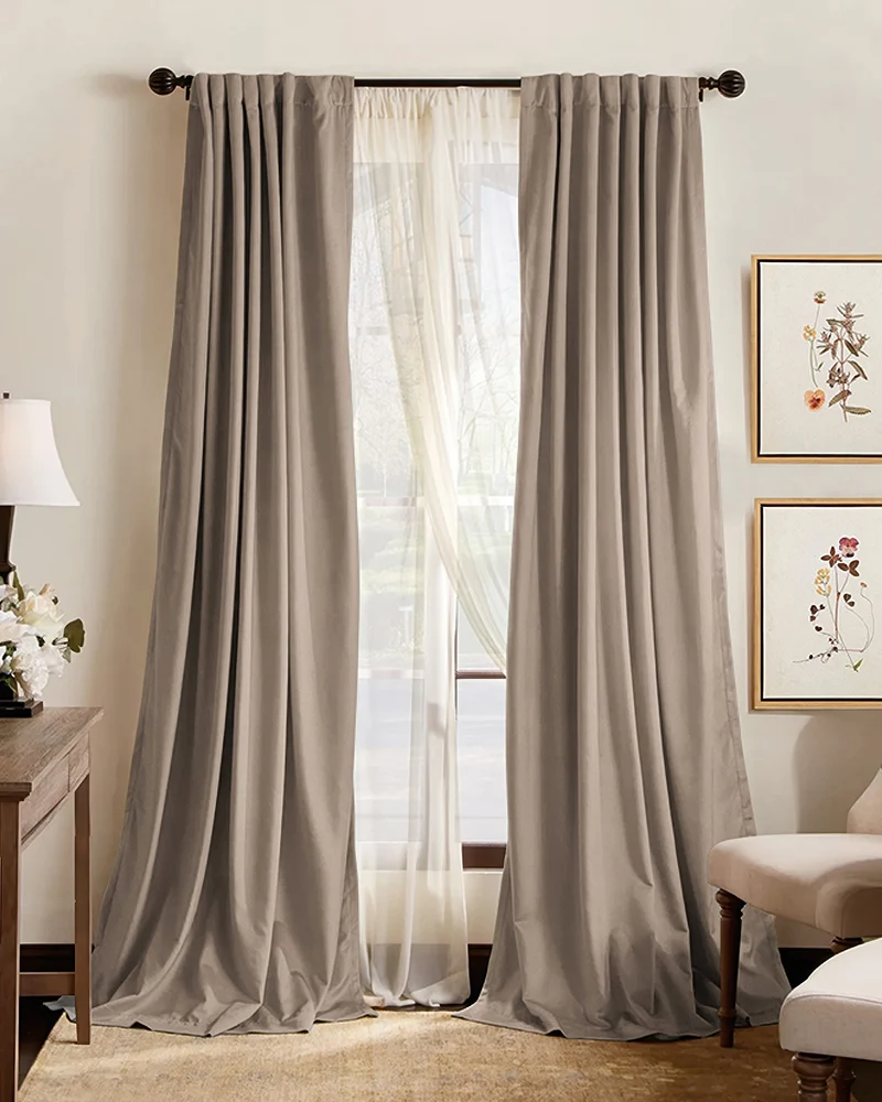 Hussein 4 Layers OEKO Certified Soundproof Thermal 100% Blackout Anti-Dust Premium Custom Curtain