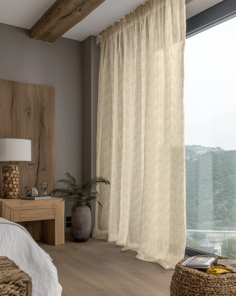 Tehreem Textured Sheer Custom Curtain