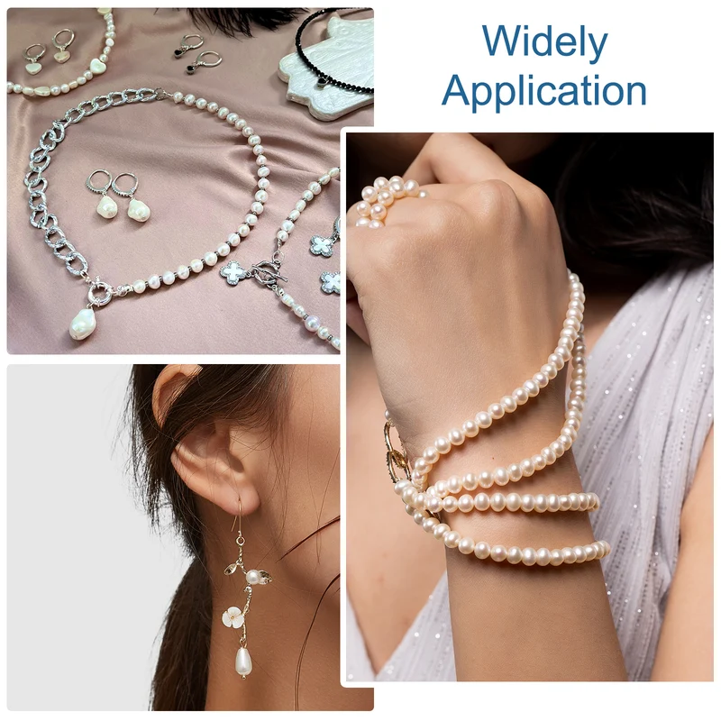 100 Pcs 7-8mm 0.8mm Hole Oval Shape Freshwater Pearl Beads,Black