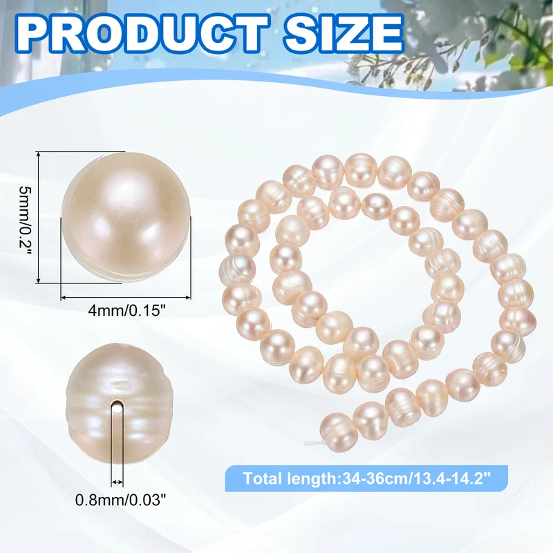 Freshwater Pearl Beads, 4-5mm Potato Shape Pearl String, Purple