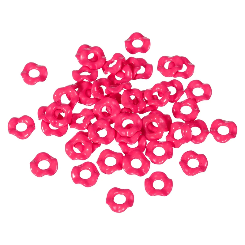 50 Pcs Wavy Spacers, Acrylic Flower Beads Wave Focal Bead, Hot Pink