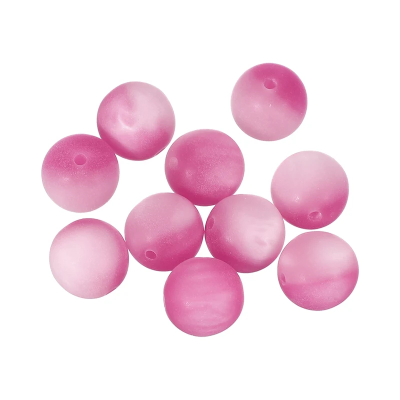 10 Pcs Acrylic Round Beads, 16mm Loose Beads for Jewelry Making, Peach