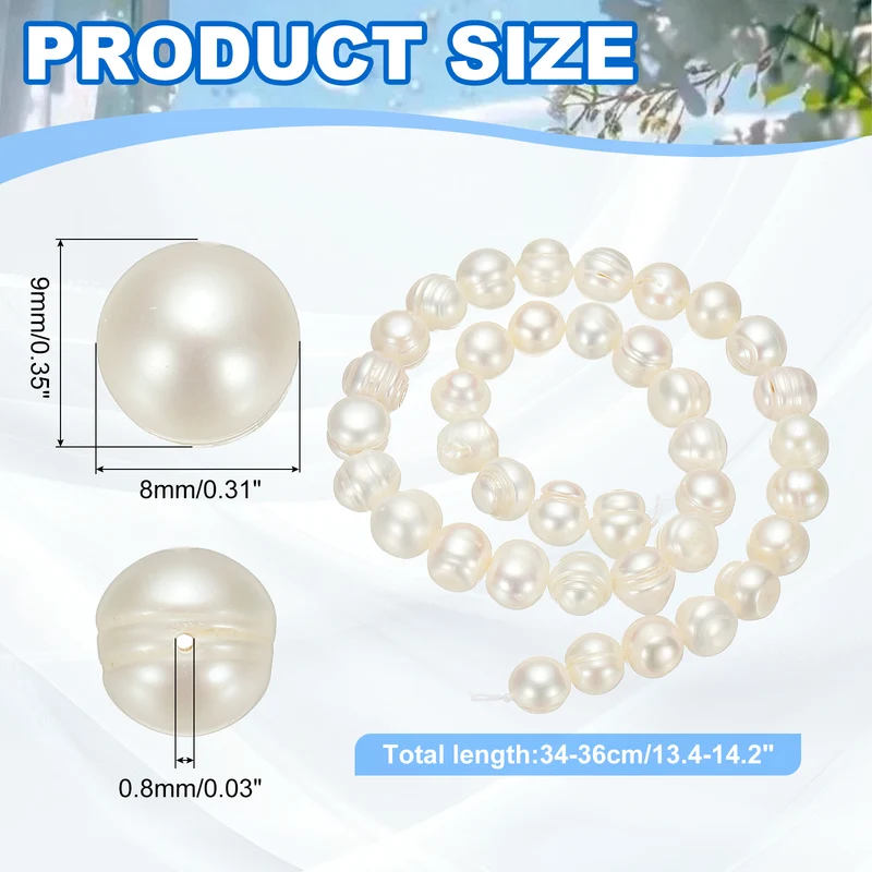 Freshwater Pearl Beads, 8-9mm Potato Shape Pearl String, White