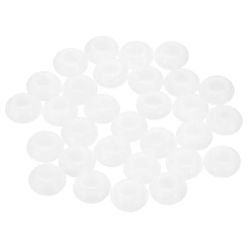 30 Pcs Natural Gemstone Beads, Large Hole Rondelle Beads Loose European Crystal Beads Pack for Jewelry Bracelet DIY Craft, 14 x 8 MM, White Stone