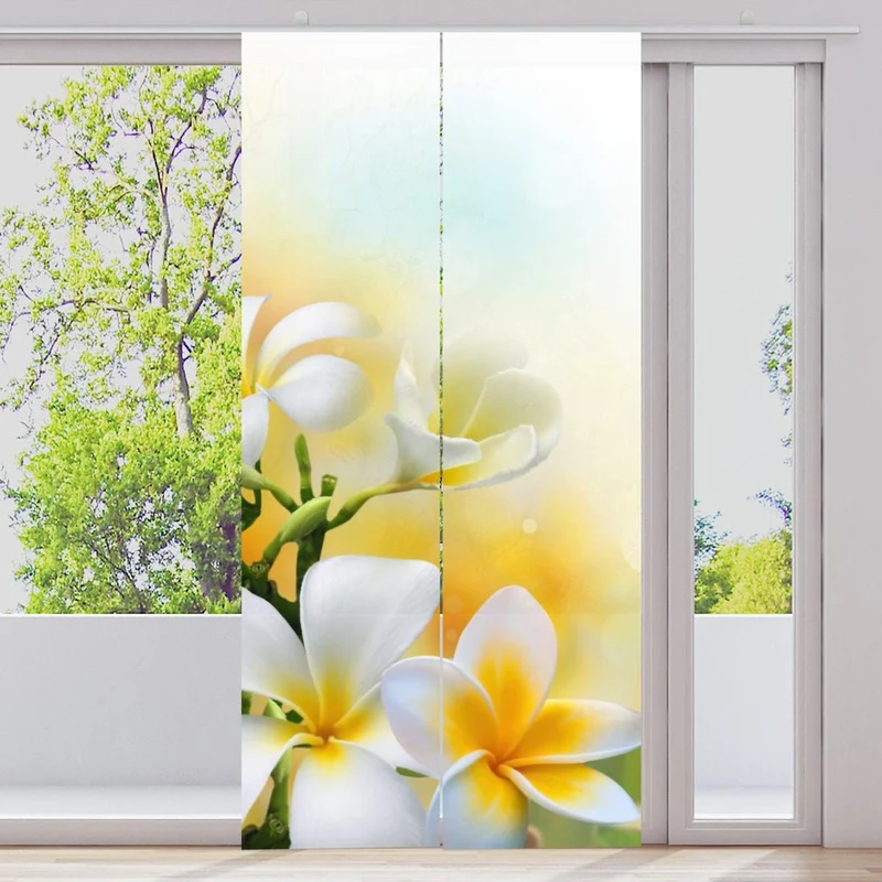 Schiebegardine Motiv "Frangipani"