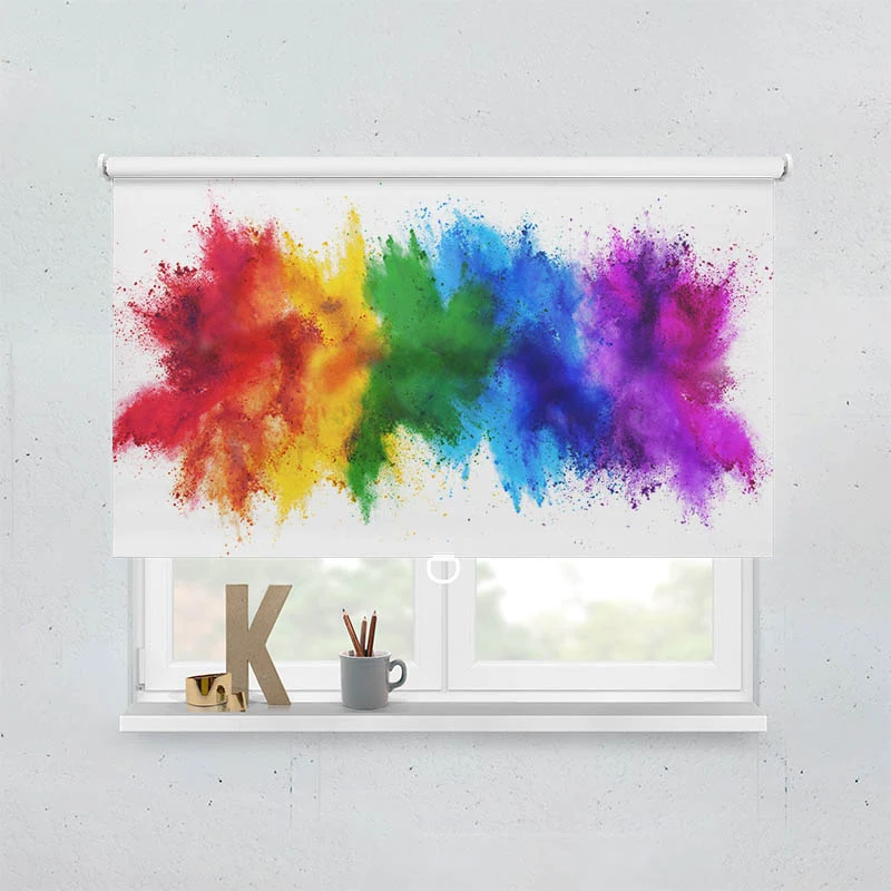 Springrollo Motiv "Regenbogen Farbexplosion"