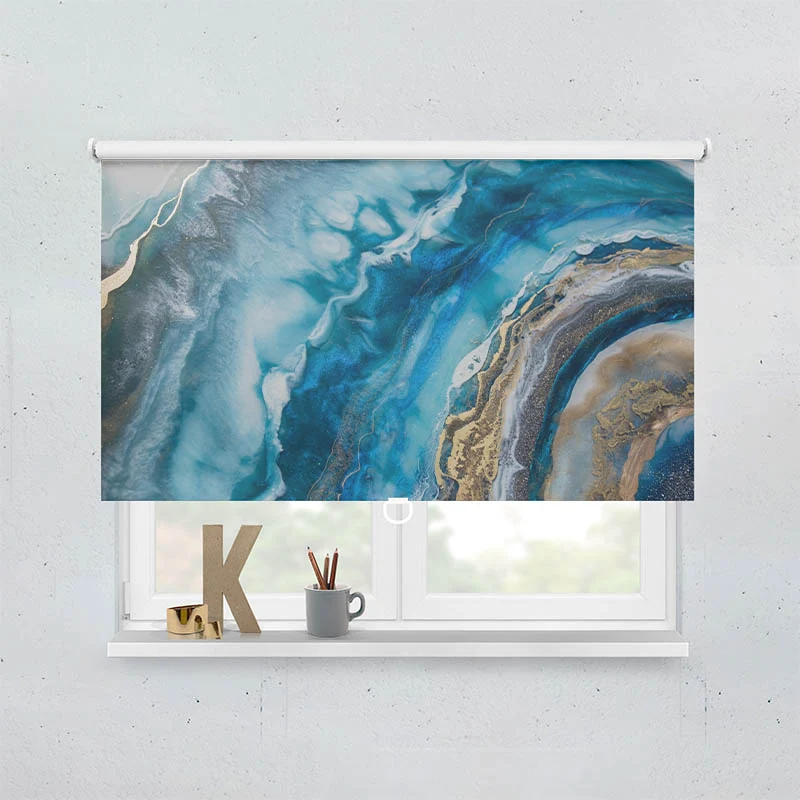 Springrollo Motiv "Gemaelde Blau Oel"