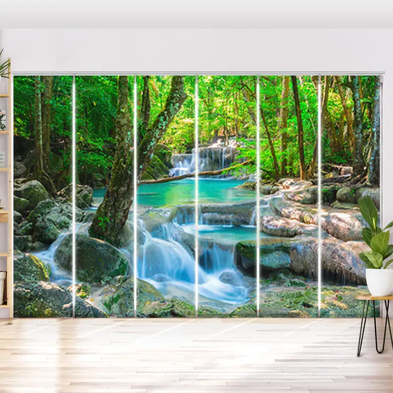 Schiebegardine Motiv "Wasserfall im Wald in Thailand"