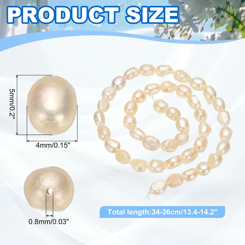 Freshwater Pearl Beads, 4-5mm Side Hole Pearl String, Pink