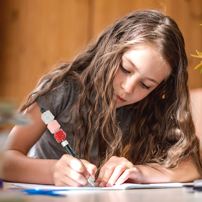 5 Pcs Square Rhinestone Beads for Pens, 17mm Sugar Beads for DIY, Lavender