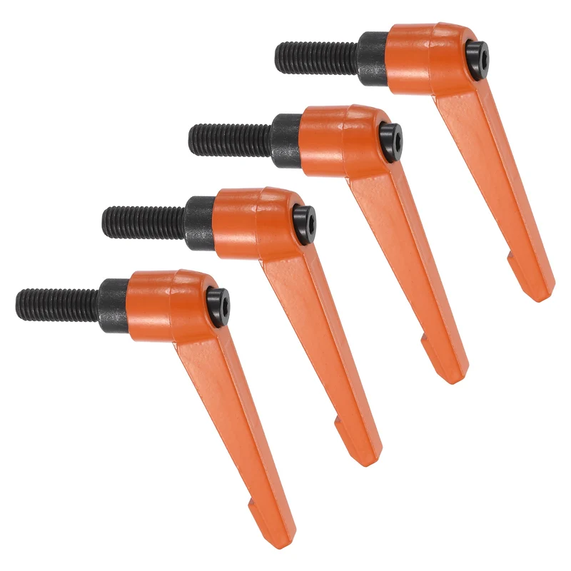 Clamping Lever Handles for Lathe, M12x32mm Male Thread Orange 4Pcs