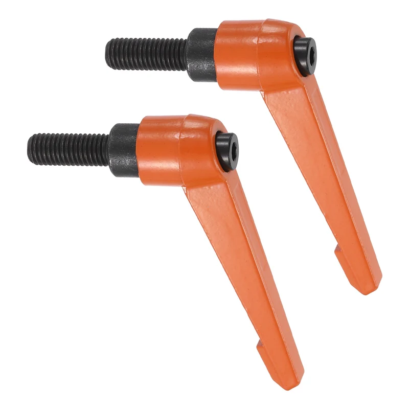 Clamping Lever Handles for Lathe, M12x32mm Male Thread Orange 2Pcs