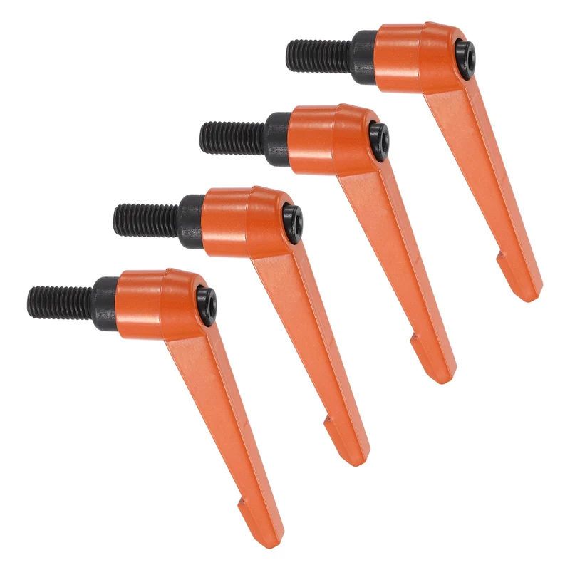 Clamping Lever Handles for Lathe, M12x25mm Male Thread Orange 4Pcs
