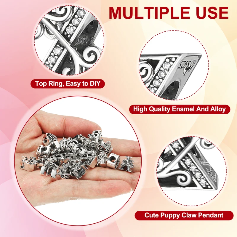 925 Sterling Silver Letter Charm, Alphabet Z Letters Bead Charm, Silver Tone