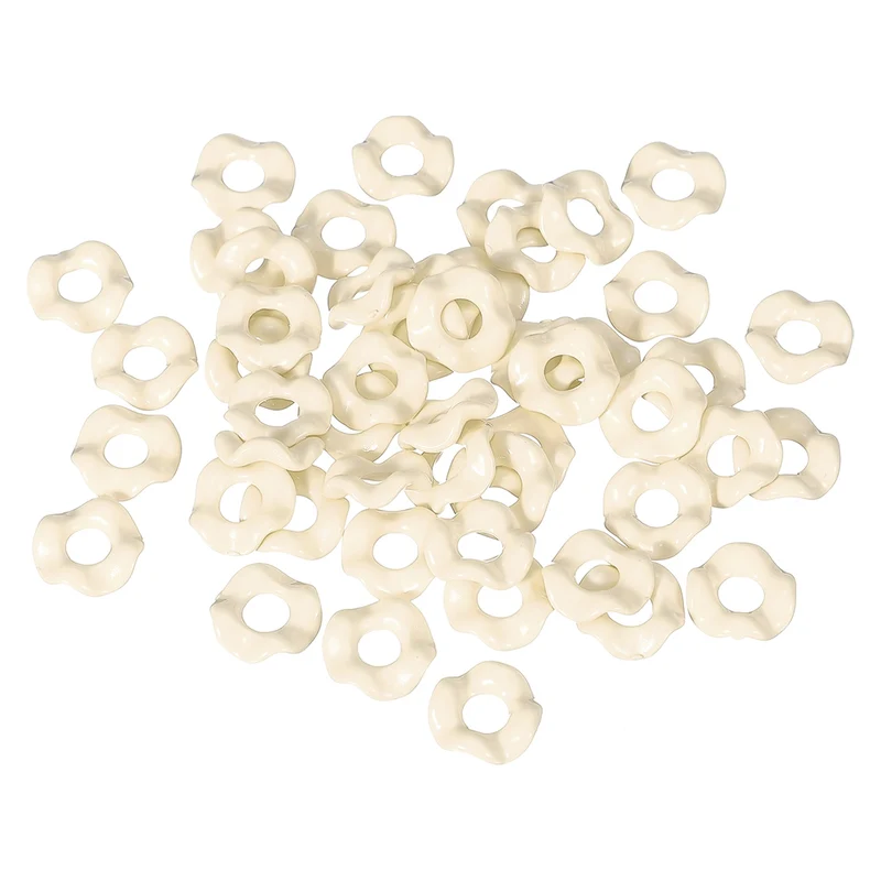 50 Pcs Wavy Spacers, Acrylic Flower Beads Wave Focal Bead, White