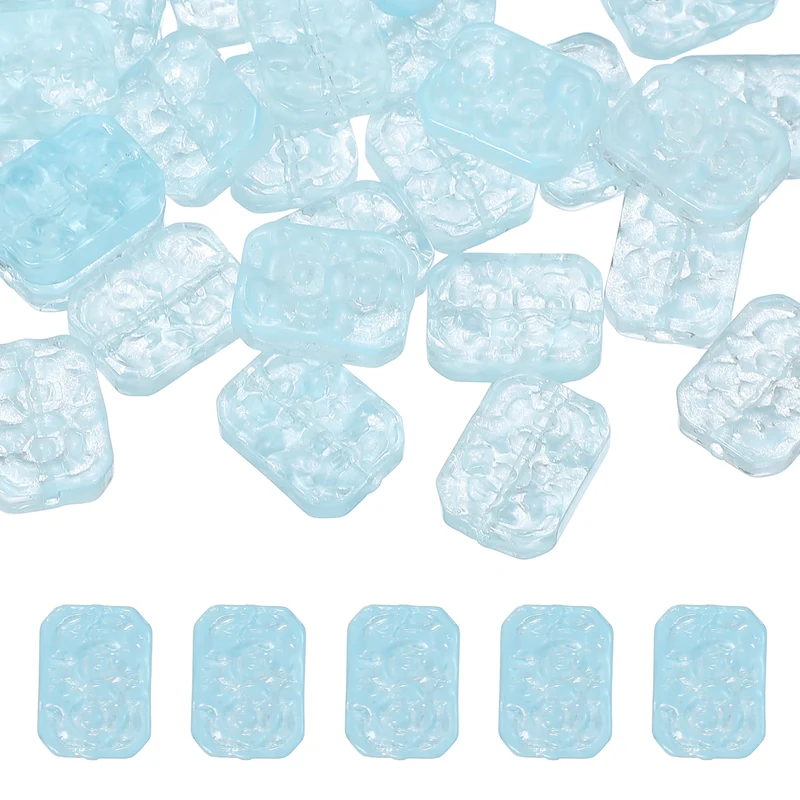30 Pcs Faceted Crystal Beads for Jewelry Making, Glass Loose Beads, Blue