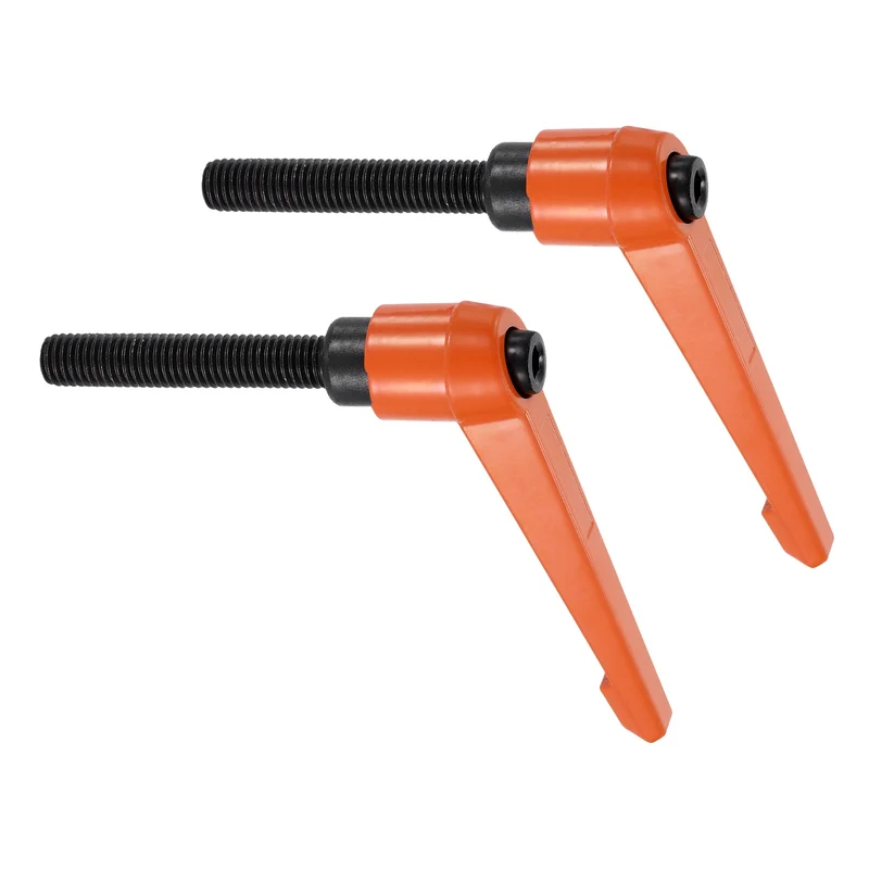 Clamping Lever Handles for Lathe, M10x70mm Male Thread Orange 2Pcs