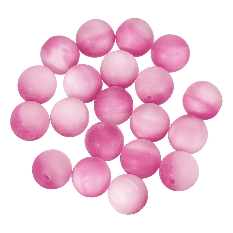 20 Pcs Acrylic Round Beads, 16mm Loose Beads for Jewelry Making, Peach