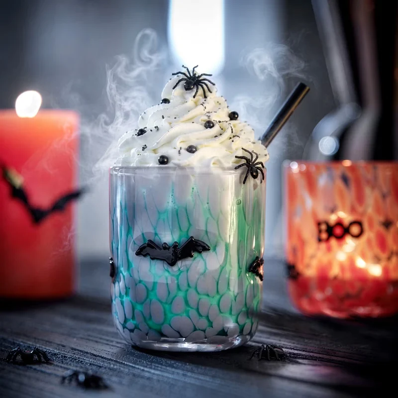 HALLOWEEN Trinkglas Konfetti Fledermaus