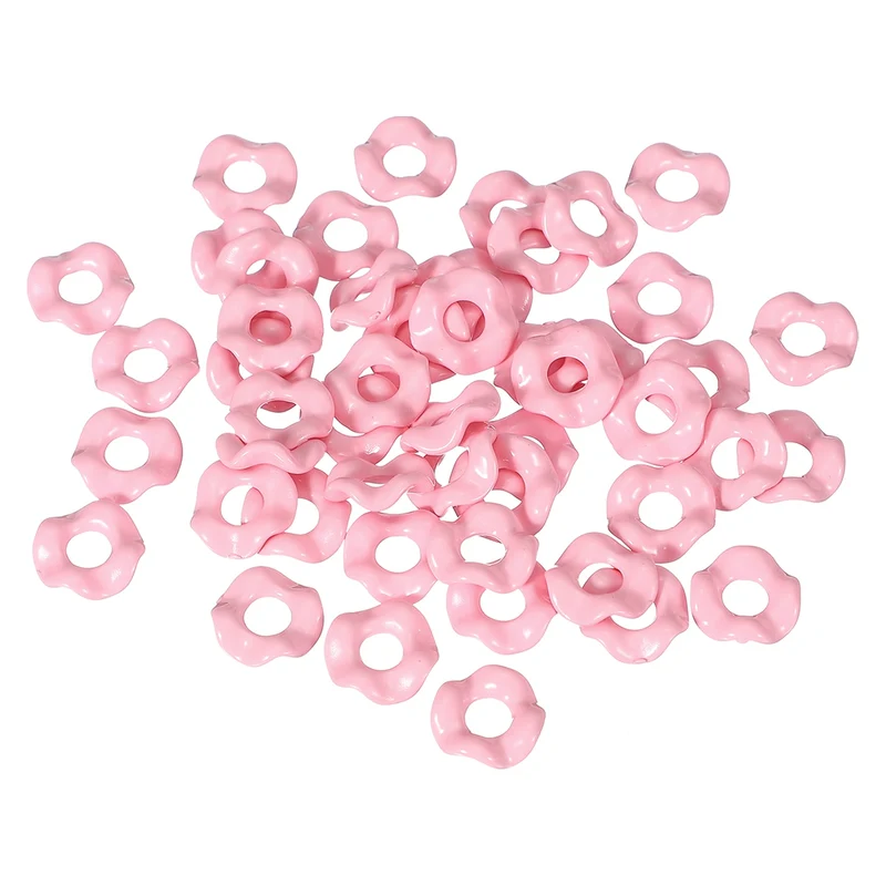 50 Pcs Wavy Spacers, Acrylic Flower Beads Wave Focal Bead, Pink