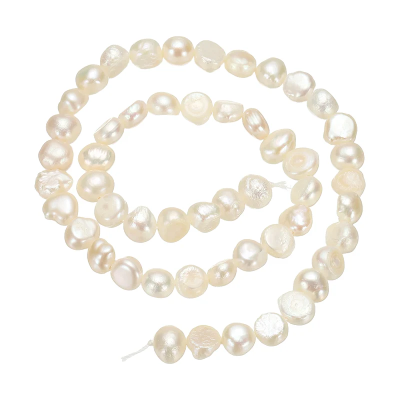 Freshwater Pearl Beads, 8-9mm Side Hole Pearl String, White
