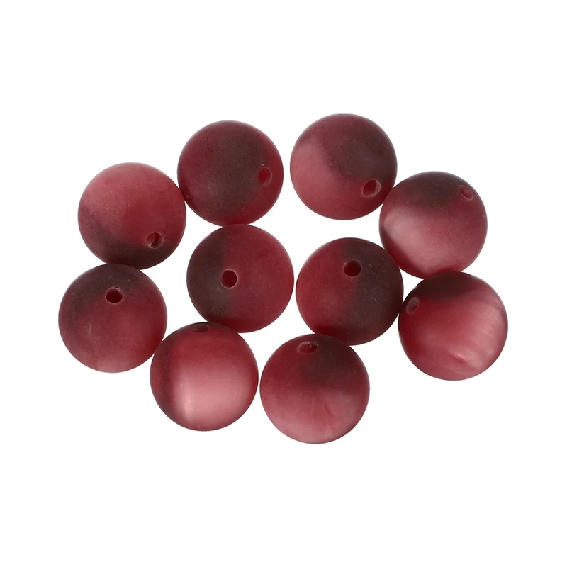 10 Pcs Acrylic Round Beads, 16mm Loose Beads for Jewelry Making, Wine Red