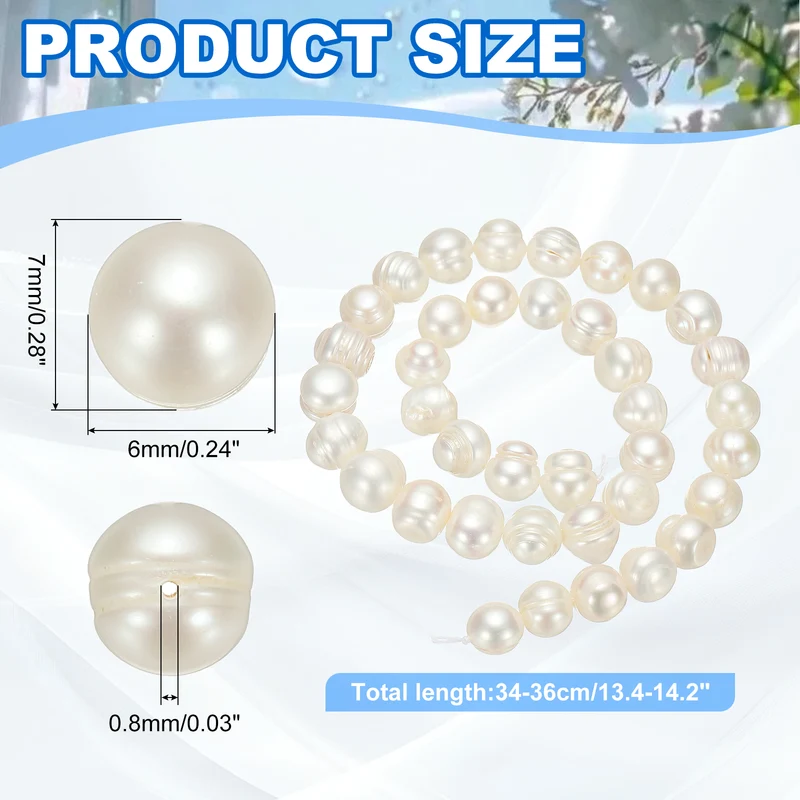Freshwater Pearl Beads, 6-7mm Potato Shape Pearl String, White