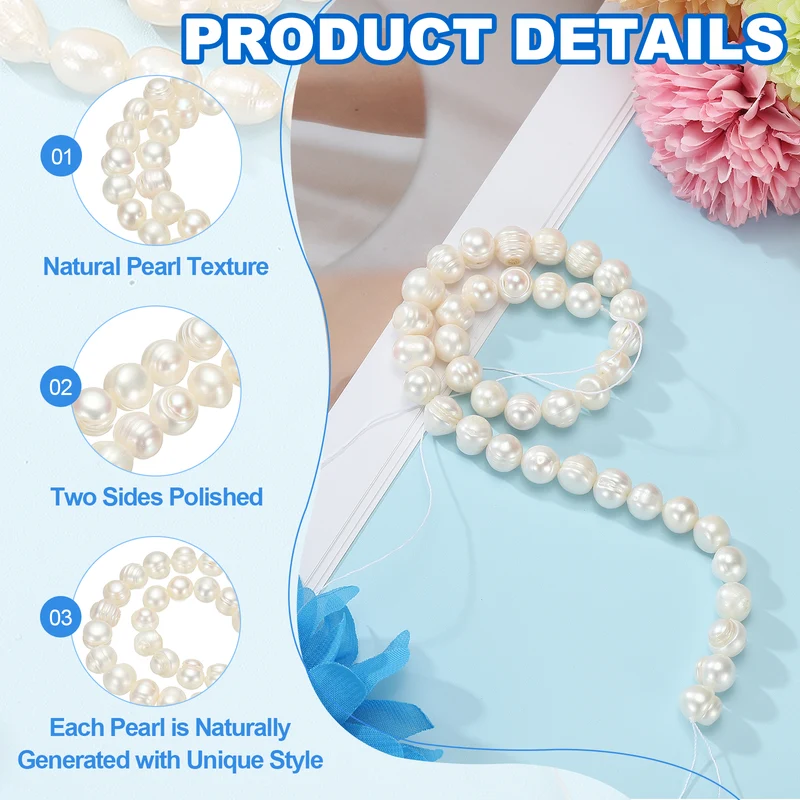 Freshwater Pearl Beads, 6-7mm Potato Shape Pearl String, White