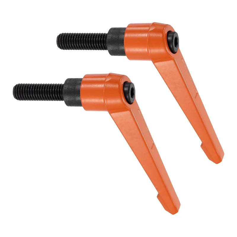Clamping Lever Handles for Lathe, M10x32mm Male Thread Orange 2Pcs