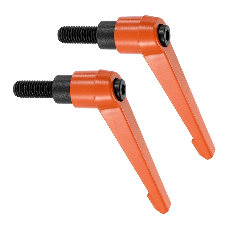 Clamping Lever Handles for Lathe, M10x25mm Male Thread Orange 2Pcs