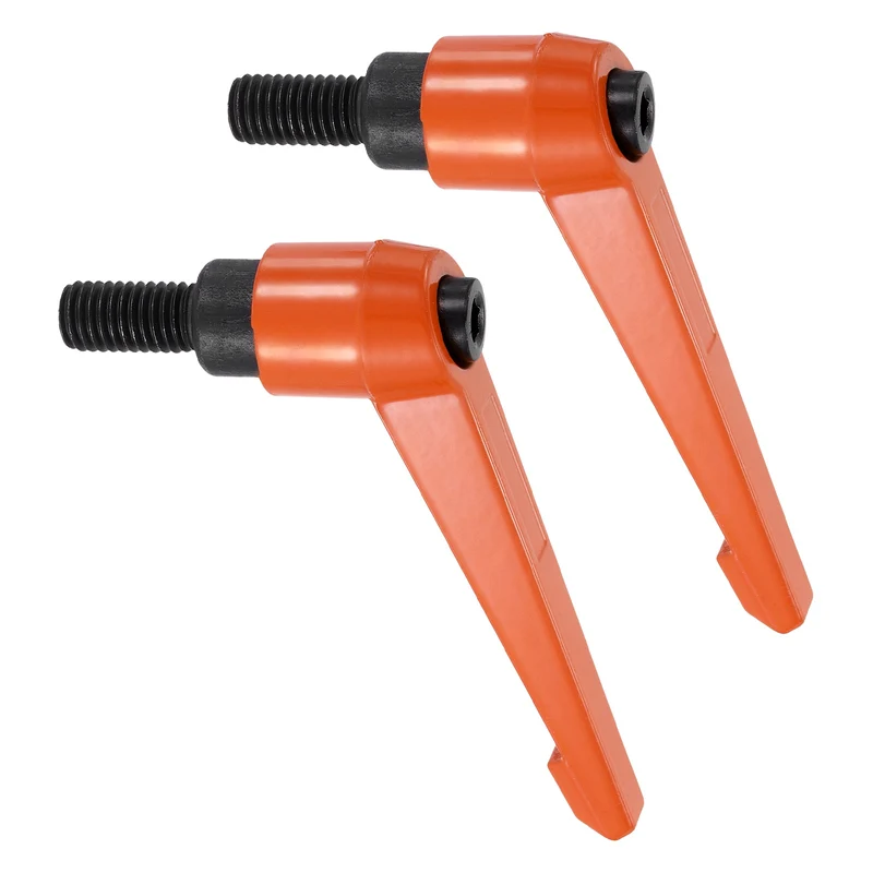 Clamping Lever Handles for Lathe, M10x20mm Male Thread Orange 2Pcs