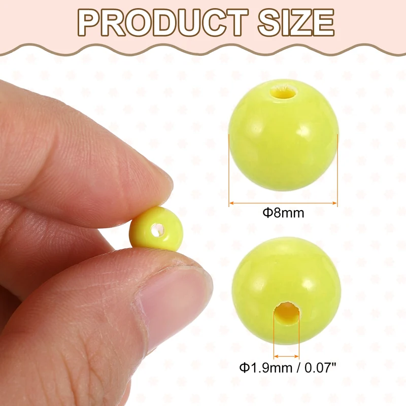 100pcs Random Dark Color Acrylic Round Beads 8mm Plastic Resin Loose Bead