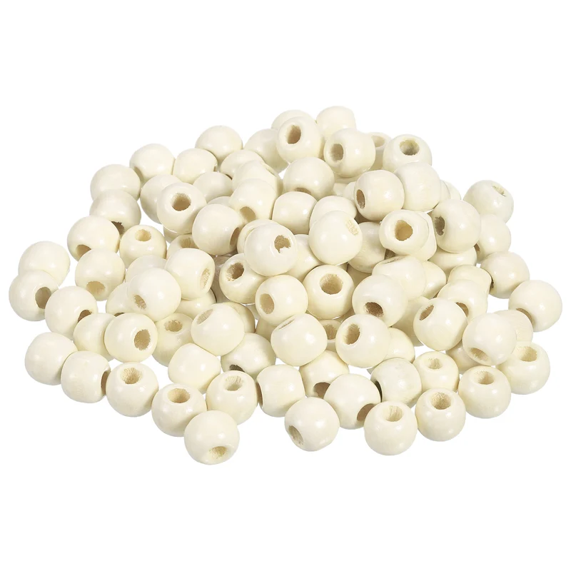 Natural Wood Beads, 500Pcs 10mm Diameter Round Loose Spacer Beads, Apricot