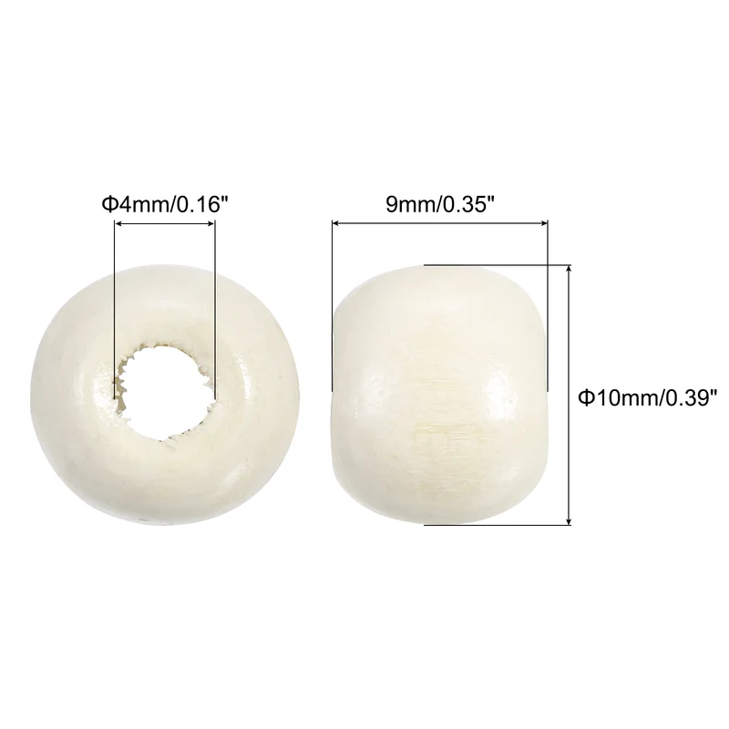 Natural Wood Beads, 500Pcs 10mm Diameter Round Loose Spacer Beads, Apricot