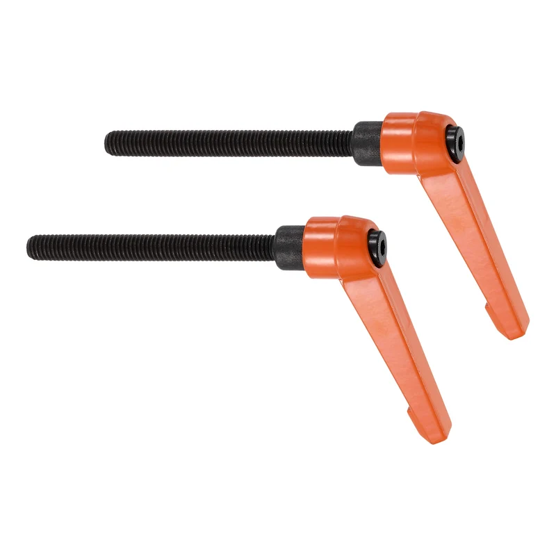 Clamping Lever Handles for Lathe, M8x100mm Male Thread Orange 2Pcs