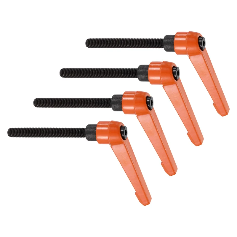 Clamping Lever Handles for Lathe, M8x80mm Male Thread Orange 4Pcs