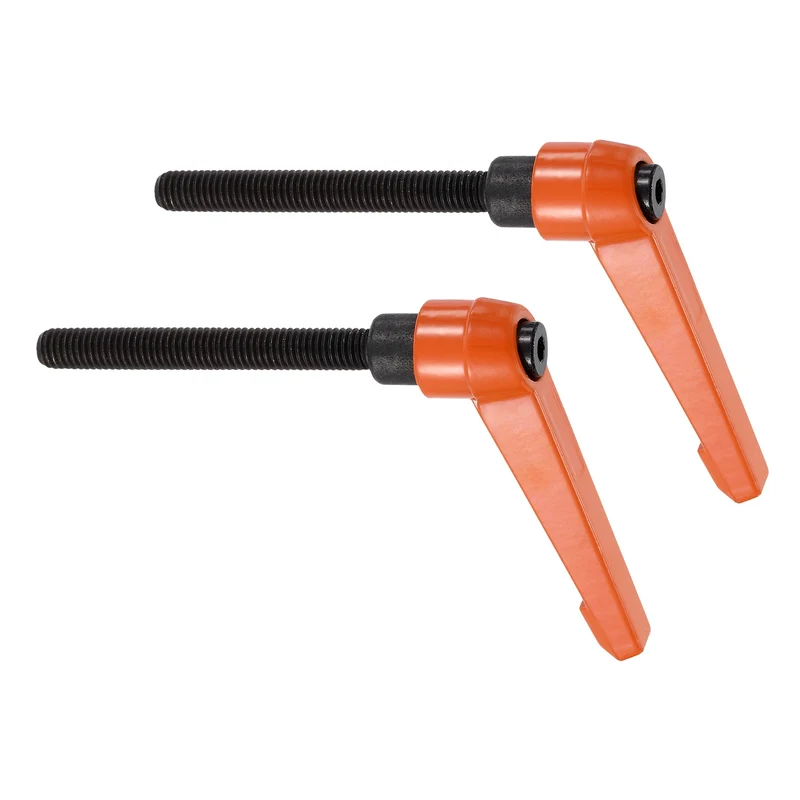 Clamping Lever Handles for Lathe, M8x80mm Male Thread Orange 2Pcs