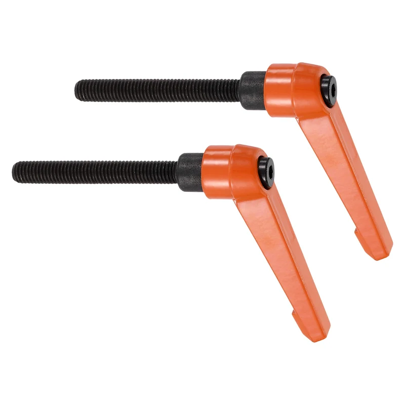 Clamping Lever Handles for Lathe, M8x70mm Male Thread Orange 2Pcs